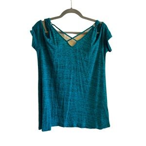 Rock & Republic, Sz L, Cold Shoulder Short Tank Tee, Soft, Flowy, Lightweight